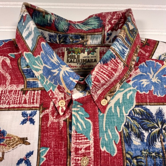 reyn spooner Other - NWOT Reyn Spooner Mele Kalikimaka XMas Shirt Men's L Red 2006 50th Anniversary